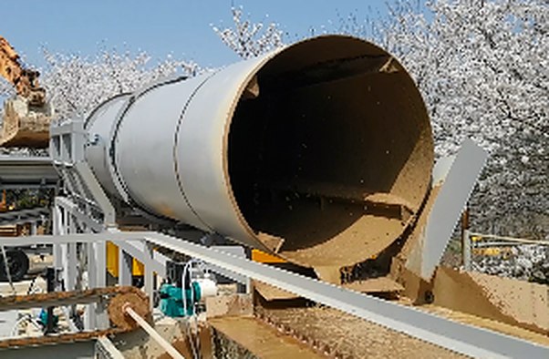 유류오염토양 나노기포 세척 kiln 회전 드럼 내부